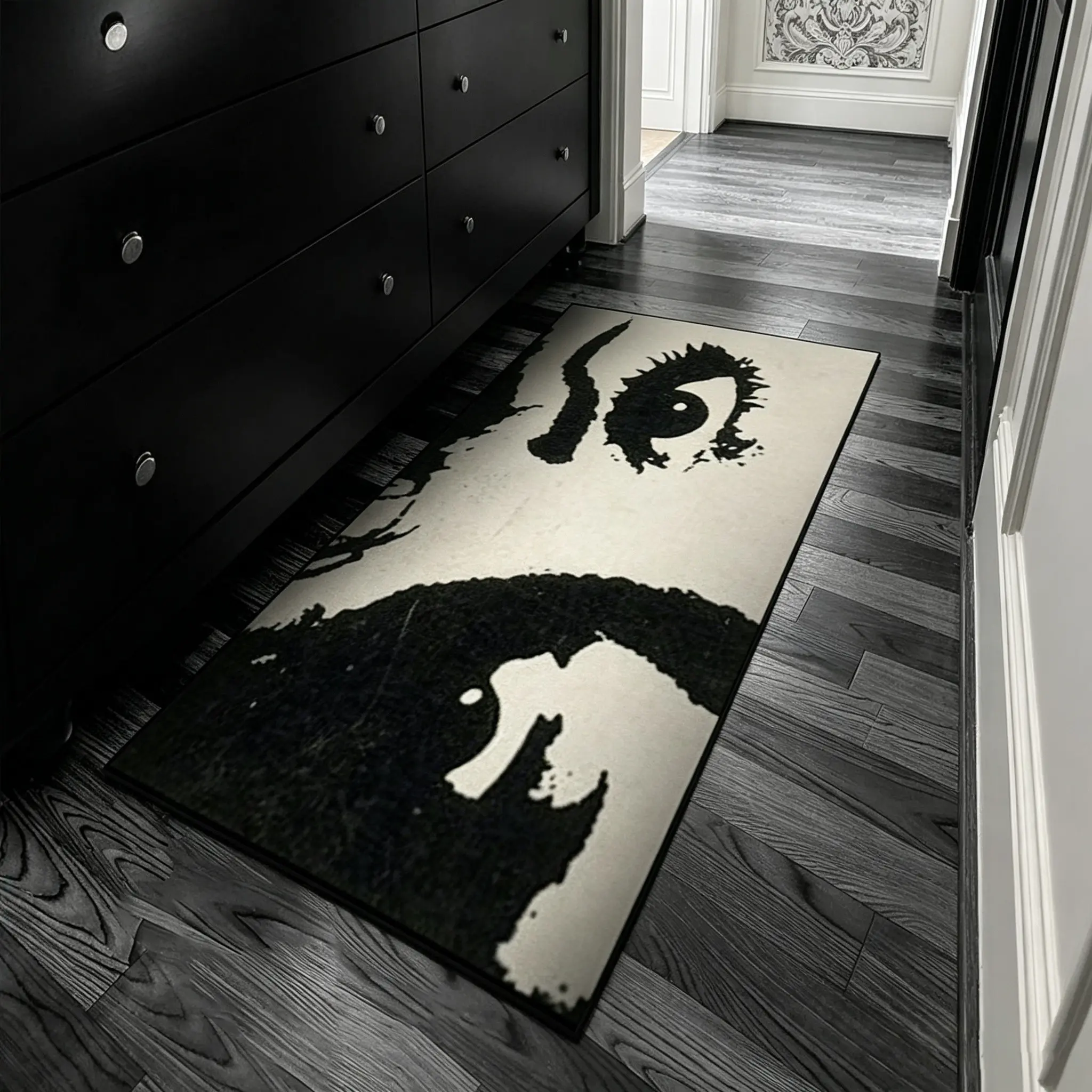 Long Rectangle Rug, Eye Pattern Runner Rug, American Style Area Rug with Non-Slip Backing, All-Season Floor Carpet for Living Room, Bedroom, Kitchen and Office