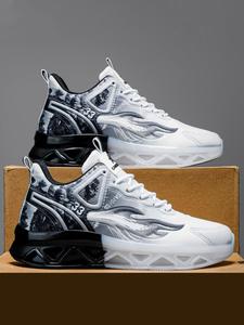 men's fashionable lace up low top sneakers, casual comfortable breathable sports running shoes, male all-match round toe shoes for daily wear