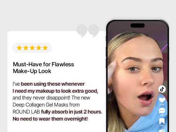 [30m Hydrating Collagen Booster] ROUND LAB CAMELLIA DEEP COLLAGEN FIRMING GEL MASK 34g (face masks, collagen, moisturizing facial mask)