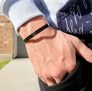 Personalized bracelet for men, hidden secret message, engraved mens jewelry, boyfriend gift,  couples bracelet, roman numeral, custom date
