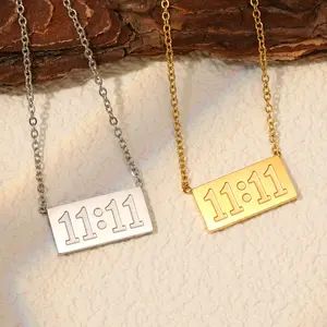 Astoro 11:11 Angel Number Necklace - Stainless Steel Manifestation Pendant Everyday Jewelry