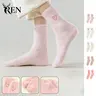 Women's 5-Pack Fluffy Mid-Calf Sock Set - Assortment Set with Heart-Cute Charm, Playful Heart Look, Soft Skin-Friendly Design, Warm Plush for Autumn Winter Indoor Foot Coziness