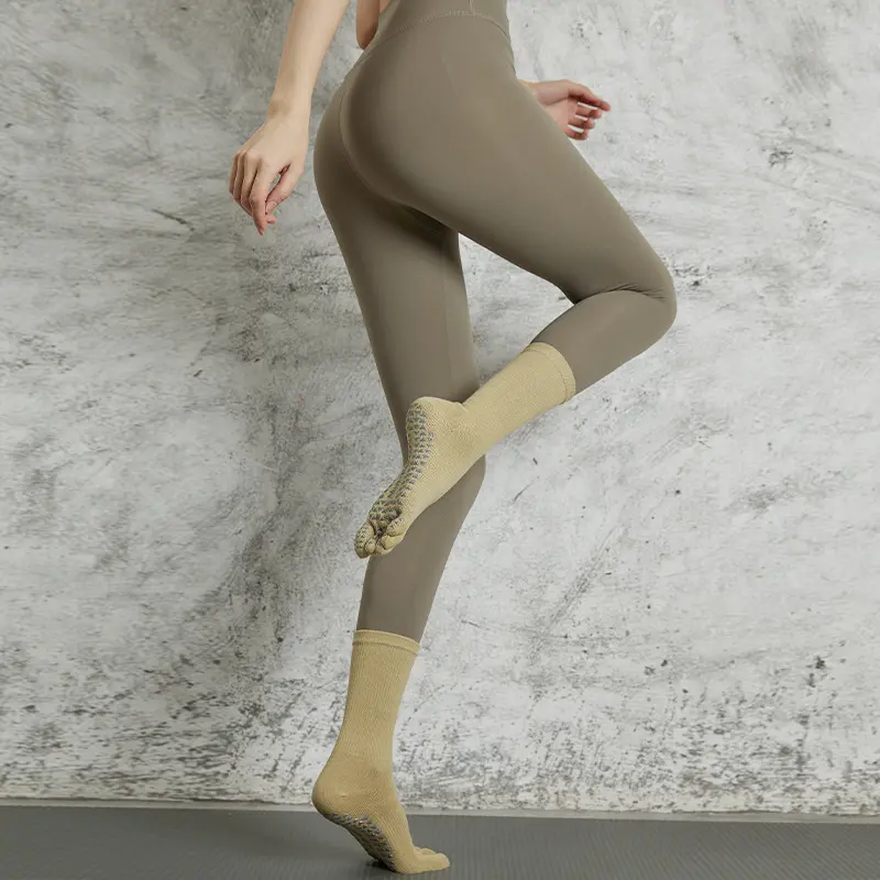 Khaki [mid-length five-finger] 2 pairs