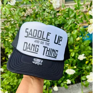 Saddle Up Black & White Trucker Hat