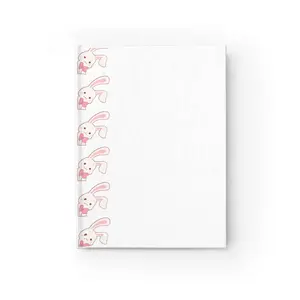 Bunny Journal | Cute Aesthetic Hardcover Notebook | Soft Pastel Bunny Stationery Blank for School, Work, or Journaling |
