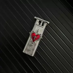 Sparkling Rhinestone Lighter with Cross, Evil Eye & Heart Design | Cute Luxury Refillable Windproof Lighter for Candles & Aromatherapy(Empty lighter—refill with butane before use)