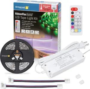 RibbonFlex Home 24V RGB+W Hardwire LED Strip Light Kit, Multicolor, 16 ft (423511)