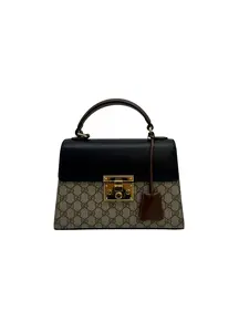 Pre-owned GUCCI leather Tote Bags Padlock GG Supreme Top Handle Bag