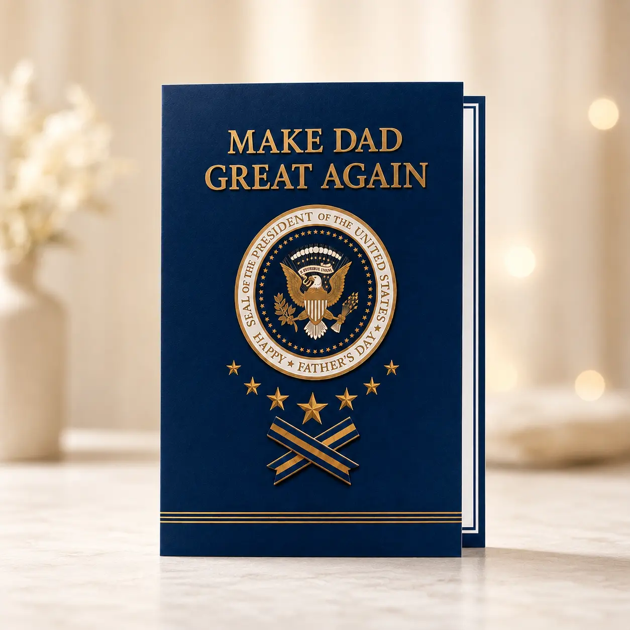 Funny Father’s Day Talking Card with Sound for Dad – Hilarious Presidential Voice Greeting Card, 35-Second Audio Gift for Dad, Husband, Grandpa from Son, Daughter, Wife
