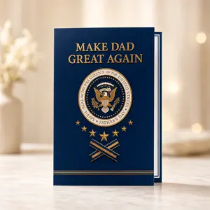 Funny Father’s Day Talking Card with Sound for Dad – Hilarious Presidential Voice Greeting Card, 35-Second Audio Gift for Dad, Husband, Grandpa from Son, Daughter, Wife