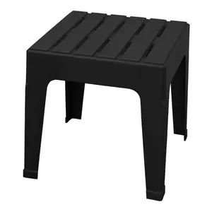 Adams 8105855 Big Easy Square Resin Stackable Side Table, Black