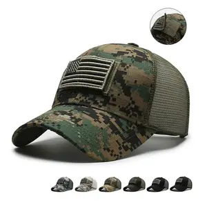 Classic Base Style Men Baseball Cap Tactical Patch Baseball Cap - Outdoor Camo Mesh Hat for Men - Adjustable Velcro Patch Sun Hat for Hiking, Fishing, and Daily Wear