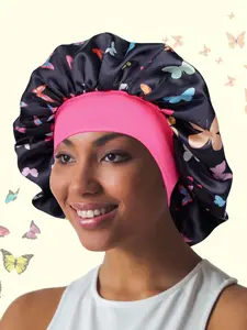 Soft Silky Butterfly Pattern Sleep Cap for Women, Hair Protection, Comfortable Material for Daily Sleep and Beauty Routine, Gift Idea, Sleeping Cap, Hair Care Cap