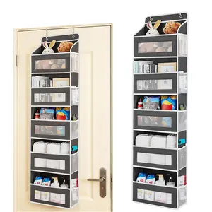 5-Tier Over-The-Door Hanging Storage Box Organizer – 5 Large Capacity Pockets, Heavy Duty 20KG / 44 lb Load, Anti-Tilt Space-Saving Door Storage Box with Clear Mesh Rack for Bedroom, Bathroom, Pantry & Kids Room Home Organization (2026 New)