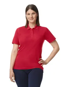 Gildan Ladies Polo Shirt – Soft Pique Golf Top, Short Sleeve Workwear Polo, Comfortable 100% Cotton Women’s Casual Shirt