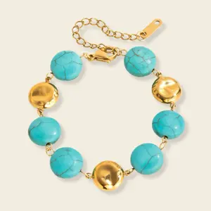Stainless Steel Turquoise Bracelet