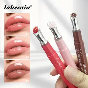 Moisturizing Tinted Lip Essence Pen, 3 Counts Long-Lasting Lip Balm Oil with Shea & Sunflower, Moisture Not Sticky, Metal Massage Head and Rotating Design for Lip Care, 3-In-1 Hydration Base & Layering, Lip Care