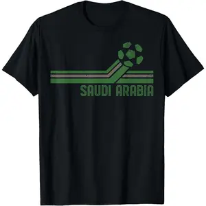 100% Cotton Saudi Arabia Soccer Flag Retro Vintage T-Shirt