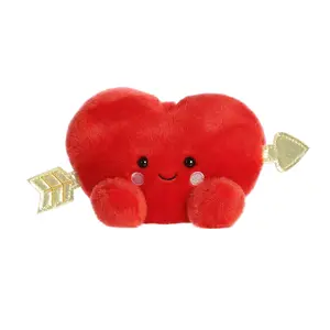 Aurora Palm Pals Romeo Cupid Heart Stuffed Animal, Polyester Valentine Plush with Recycled Fill, Collectible Heart Toy for Kids and Adults, Red, 5 Inches