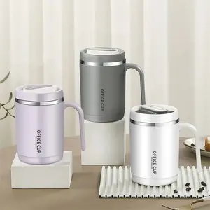 Plastic Dual-Layer Coffee Cup with Stainless Steel, Durable Insulated Travel Mug for Hot & Cold Drinks, Home Office Camping Picnic
