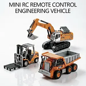 1:64 Alloy Remote Control Mini Desktop Excavator, Kids Toy Gift, Light Sound Effects, Speed Control Function, Perfect for Children