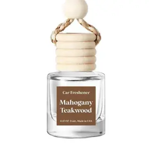 Car Essential Oil Diffuser Hanging Car Air Freshener Mahogany Teakwood Interior Accessories for Cars 0.27 oz Made in USA