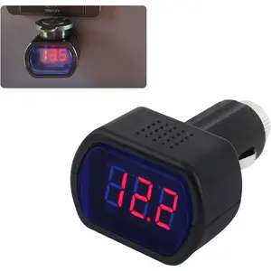 Car LED Cigarette Lighter Voltage Meter with Digital Display,12V/0.1A Battery Voltage Meter for Real-Time Voltage Monitoring,Universal Car Voltage Meters of Car Essentials