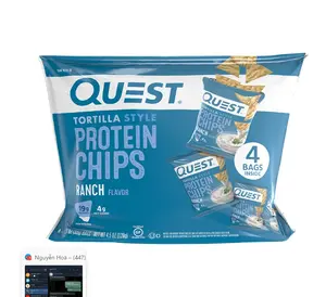 Quest Tortilla Style Protein Chips, Ranch, Baked, Gluten Free, 4 Count