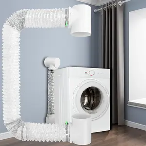 Dryer Vent Hose for Tight, Indoor 4in Dryer Vent Vacuum Hose Connector with 90 Degree Elbow, 9.84ft Aluminum Exhaust Hose