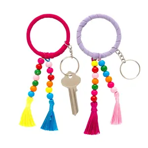 2" x 5" Colorful Beaded Tassel Keychain Craft Kit - Makes 6