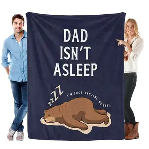 Dad Blanket, Birthday Gifts for Dad, Dad's Birthday Gifts from Daughter Son, Funny Gifts for Daddy, Blue Throw Daddy Blanket 50" x 60" Inches