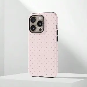 Pink Base Red Polka Dot Phone Case, Cute Y2K Style. Compatible With IPhone 17, 16, 15, 14, 13, 12, 11 Pro Max Plus Models