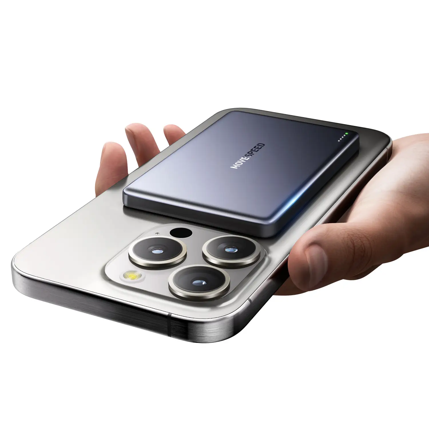 MOVE SPEED Magnetic Power Bank 0.5inch for 10000mAh 0.3inch for 5000mAh Ultra Slim MagSafe Portable Charger 10,000mAh Magnetic Wireless Card Power Ban