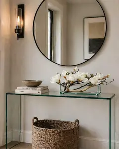 MAGNOLIA WITH WOOD IN RECTANGULAR VASE