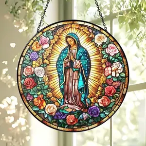 Stunning Our Lady of Guadalupe Suncatcher, Colorful Virgin Mary Stained Glass, A Beautiful Gift of Faith And Hope!
