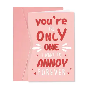 1pc Funny Valentine's Day Custom Message Card for Him or Her,Cute Anniversary Cards for Husband, Boyfriend, Wife, or Girlfriend - Funny Birthday Card for Men or Women, Funny Dad Card