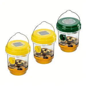 3PC Solar Wasp Traps for Outdoor | Hanging Bee & Hornet Catcher for Garden | Eco-Friendly Pest Control for Patio, Yard, Picnic Areas | Keep Summer BBQs Buzz-Free!