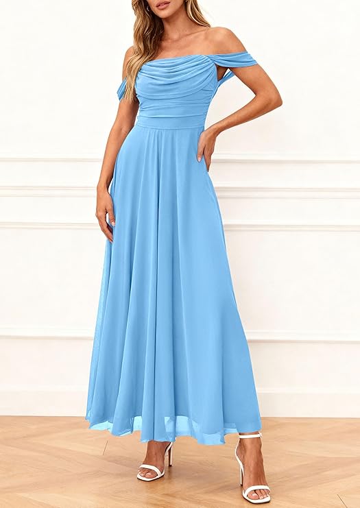 PrettyGarden Womens Off Shoulder Maxi Summer Dresses Elegant Mesh Aline Swing Ruched Flowy Cocktail Wedding Guest Dress PrettyGarden Womens Off Shoulder Maxi Summer Dresses Elegant Mesh Aline Swing Ruched Flowy Cocktail Wedding Guest Dress