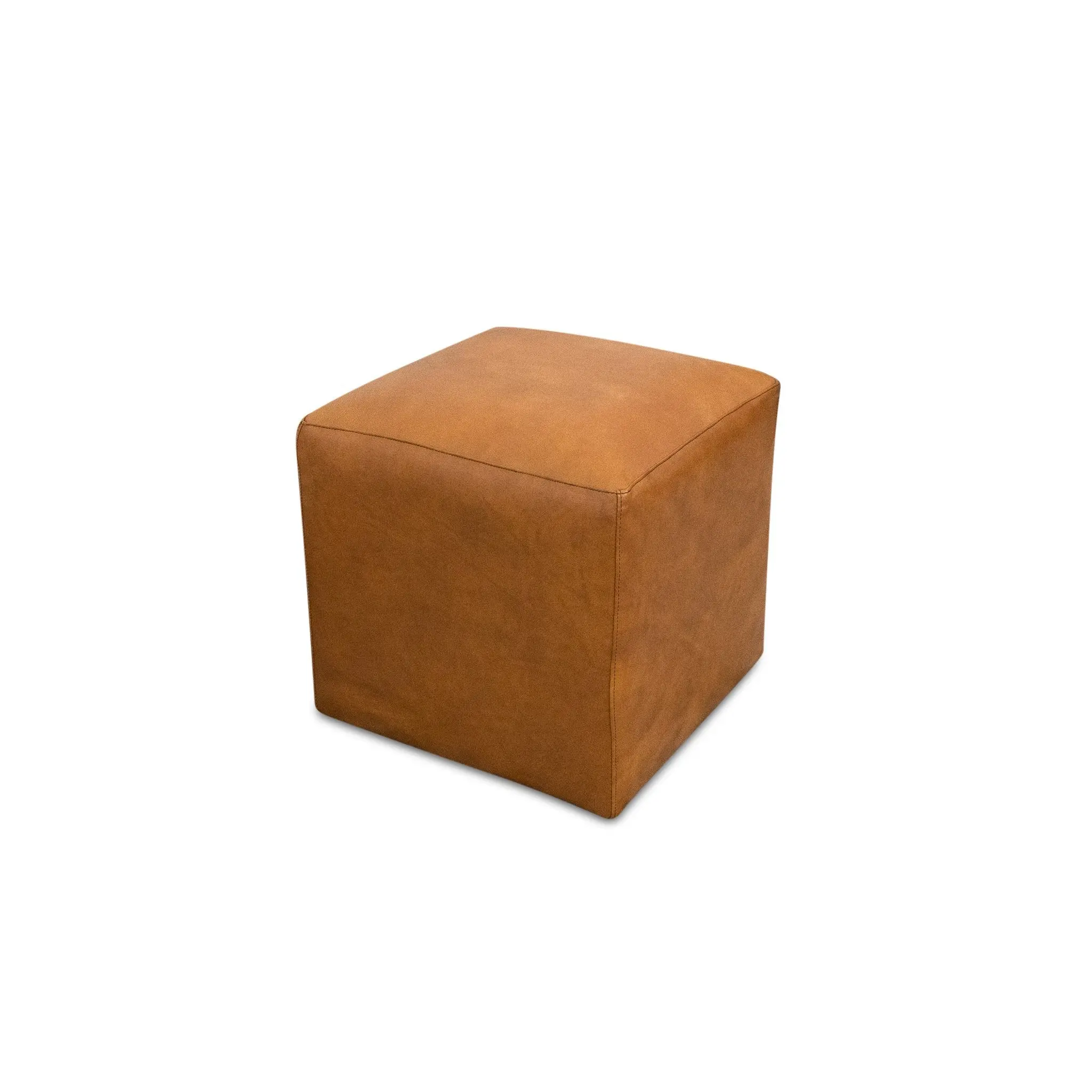 Sislo Tan Leather Ottoman