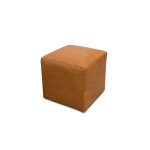 Sislo Tan Leather Ottoman