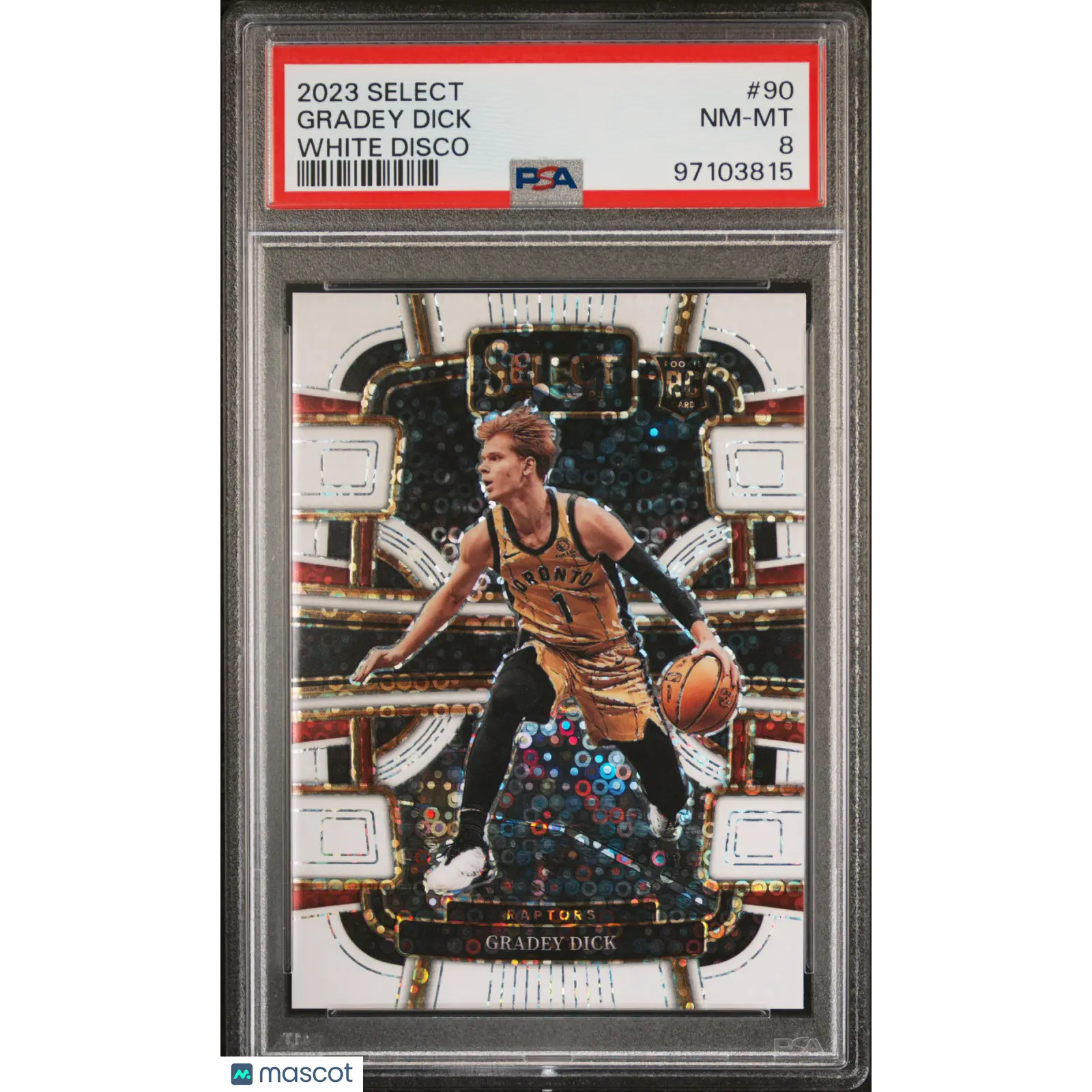 GRADEY DICK 2023-24 Panini Select Concourse White Disco /75 PSA 8