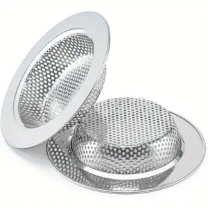2pcs Heavy-Duty Sink Strainers with Upgraded Double-Layer Safety, Anti-Clog Drain Basket, 304 Stainless Steel Sink Drain Protector, Drain Cover, Compatible with Standard Kitchen Sinks (4.3 Inch Outer Diameter) - Ideal for Residential & Commercial Kitchens