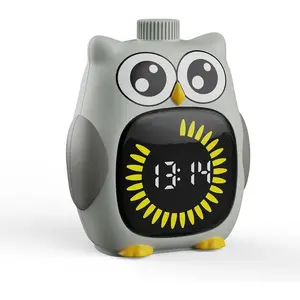 Grey Big-Eyed Owl Visual Timer for ,Classroom Timer, Time Out Timer,Up to 99Minutes Small Visual Timer,for Yoga,for Kitchen