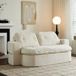 Modern Floor Sofa With 2 Pillows,Convertible Chenille Fabric Foam-Filled Sleeper Sofa Bed, No Assembly Required,Convertible Sofa Cushion Unfolds Into Quilt,Folding Mattress For Living Room