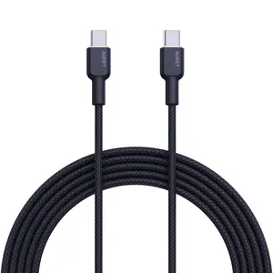 Aukey CB-NCC1 1M Nylon Braided USB C to C Cable Black Cellphone Smartphone smartnfccase