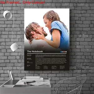 1 piece/set frameless canvas painting print poster, Classic Movie scenes Poster art，The Notebook Movie Poster， a perfect gift for Movie loves, ideal gift for bedroom, living room, dorm hallway, kitchen, mural, wall decoration, room decor