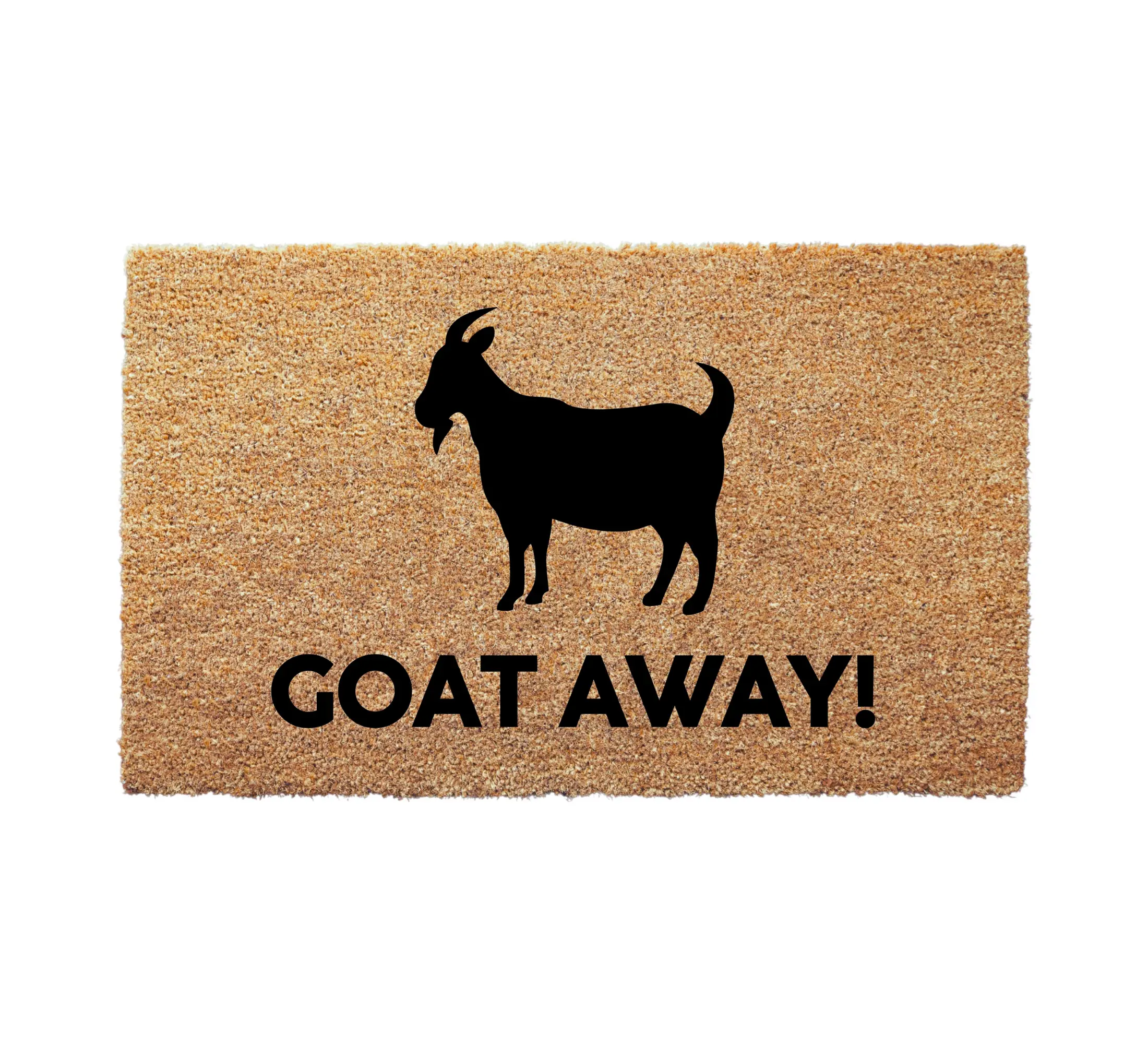 Goat Away Coir Doormat 17x30" with Anti-Slip Backing - Natural Coconut Coir, UV Print, Durable & Functional, Enhances Home Entrance Charm