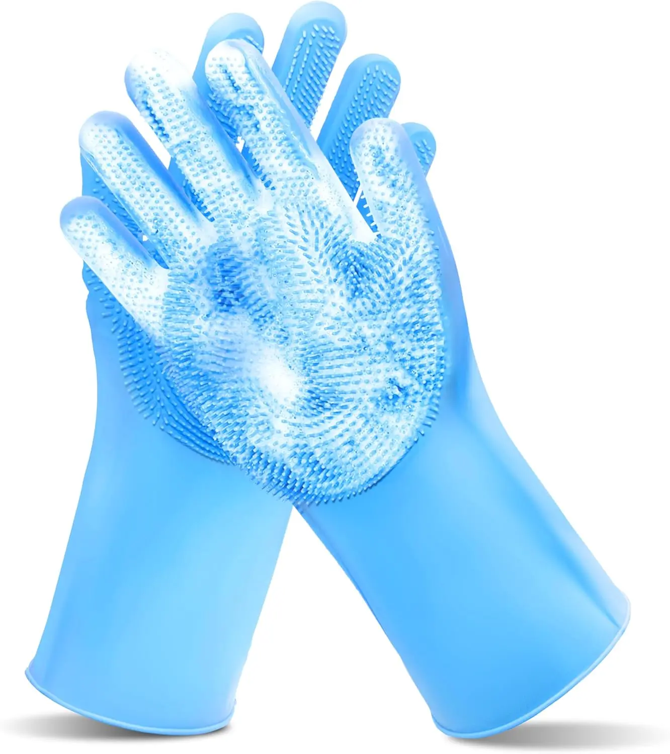 Pet Grooming Gloves for Dogs & Cats – Heat Resistant Silicone Bathing & Deshedding Gloves with High-Density Teeth, 5-Finger Design Dog Bath Scrubber, Massage Grooming Brush