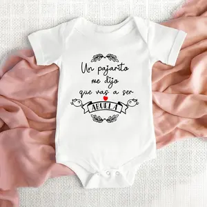Vais a ser Abuela Pregnancy Announcement Baby Bodysuit Cotton Newborn Romper Announcement To Grandmother Baby Shower Gift
