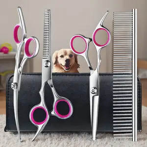 6-Piece Professional Pet Grooming Scissors Set - High-Quality Stainless Steel Safety Shears for Dogs & Cats | Ideal for Precision Hair Cutting and Styling products cat shear kit care 4-In-1
